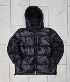 Nwt Polo Ralph Lauren Glossy Black Small Pony Hoodie Down Jacket