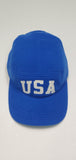 Royal blue Polo Ralph Lauren fleece 5-panel adjustable strap back hat with USA embroidery and classic style.