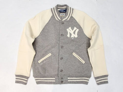 Nwt Polo Ralph Lauren Cream/Grey Yankees Wool Jacket