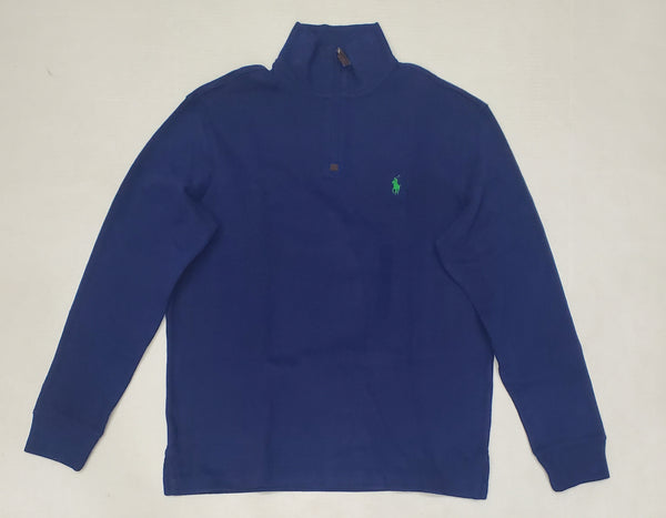 Nwt Polo Ralph Lauren Blue w/Green  Horse Half-Zip Sweater - Unique Style
