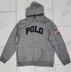 Nwt Polo Ralph Lauren Grey Polo Spellout/Flag Embroidered Fleece Hoodie