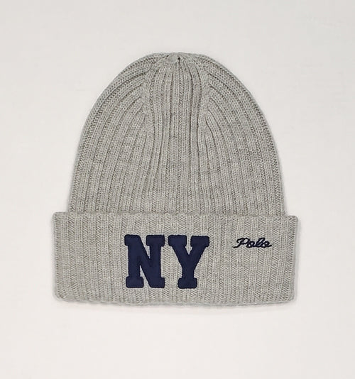 NWT Polo Ralph Lauren Gray NY Logo Patch and Script Skully - Unique Style