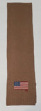 Nwt Polo Ralph Lauren Brown American Flag Scarf