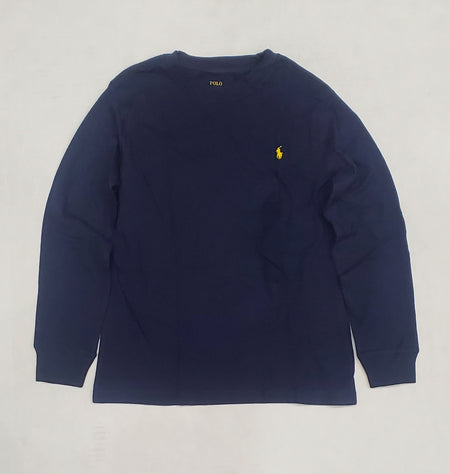 Nwt Kids Polo Ralph Lauren Navy Blue Small Pony  L/S Tee (2T-7T)