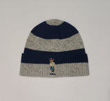 NWT Polo Ralph Lauren Gray / Navy Stripe Heritage Polo Bear Skully - Unique Style