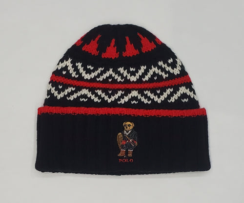 Nwt Polo Ralph Lauren Black/Red Snow Explorer Teddy Bear Skully