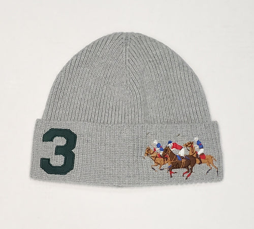 Nwt Polo Ralph Lauren Grey Triple pony # 3 Skully - Unique Style