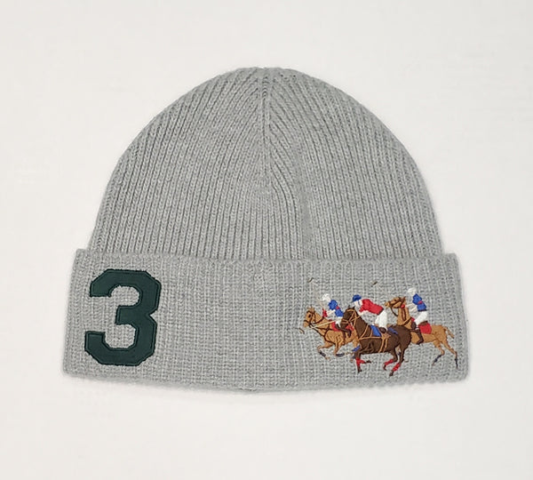Nwt Polo Ralph Lauren Grey Triple pony # 3 Skully - Unique Style