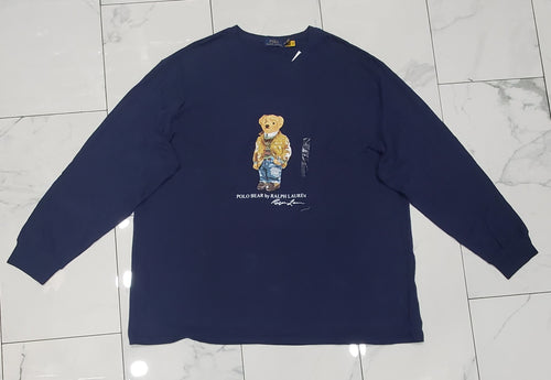 Nwt Polo Big & Tall Navy Teddy Bear Long Sleeve Tee