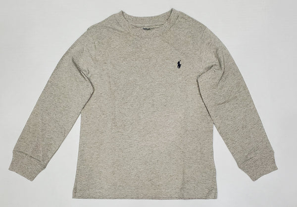 Nwt Kids Polo Ralph Lauren Grey Small Pony  L/S Tee (2T-7T) - Unique Style