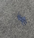 Nwt Polo Ralph Lauren Dark Grey w/Navy Horse V-Neck Cotton Sweater - Unique Style