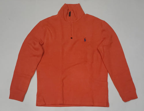 Nwt Polo Ralph Lauren Orange w/Blue Horse Half-Zip Sweater - Unique Style