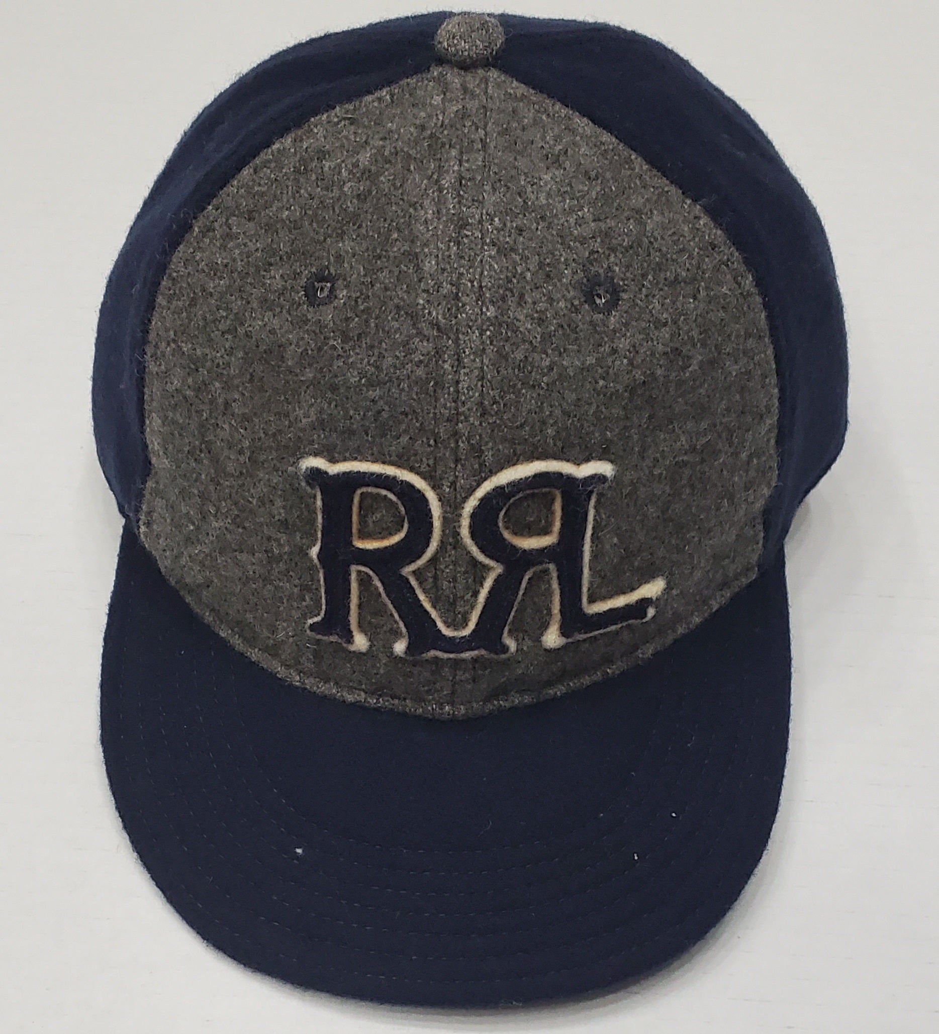 Nwt RRL Navy/Grey Wool Adjustable Strap Back | Unique Style