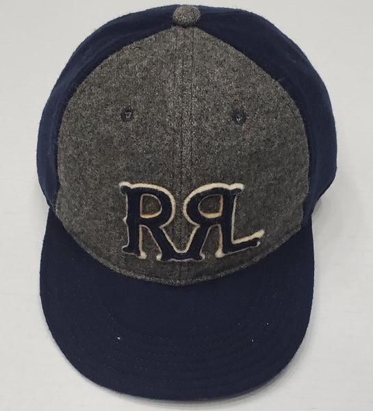 Nwt RRL Navy/Grey Wool Adjustable Strap Back - Unique Style