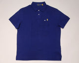 Nwt Polo Ralph Lauren Blue w/ Yellow Small Pony Custom Slim Fit Polo