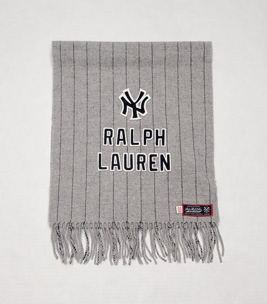 Nwt Polo Ralph Lauren Grey Yankees Pinstripe NY Scarf - Unique Style
