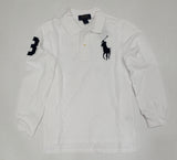 Kids Polo Ralph Lauren White with Navy Big Pony Polo Shirt (8-20) - Unique Style