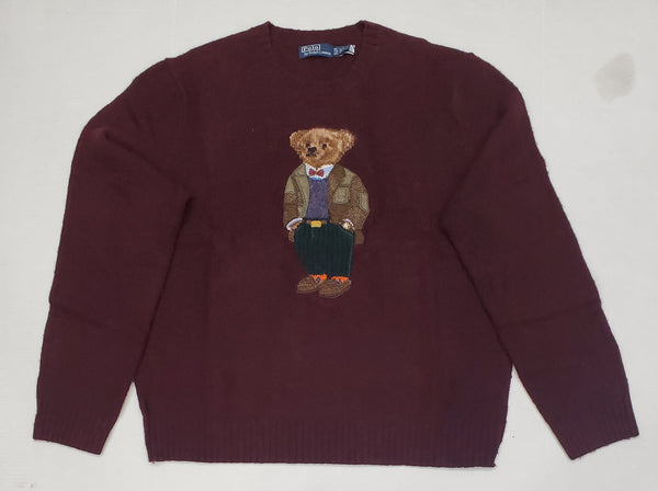 Nwt Polo Ralph Lauren Burgundy Heritage Bear Sweater - Unique Style