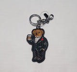Leather Martini Bear Keychain - Unique Style