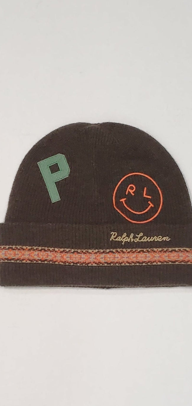 NWT Polo Ralph Lauren Olive Brown RL Smiley Patch Skully - Unique Style