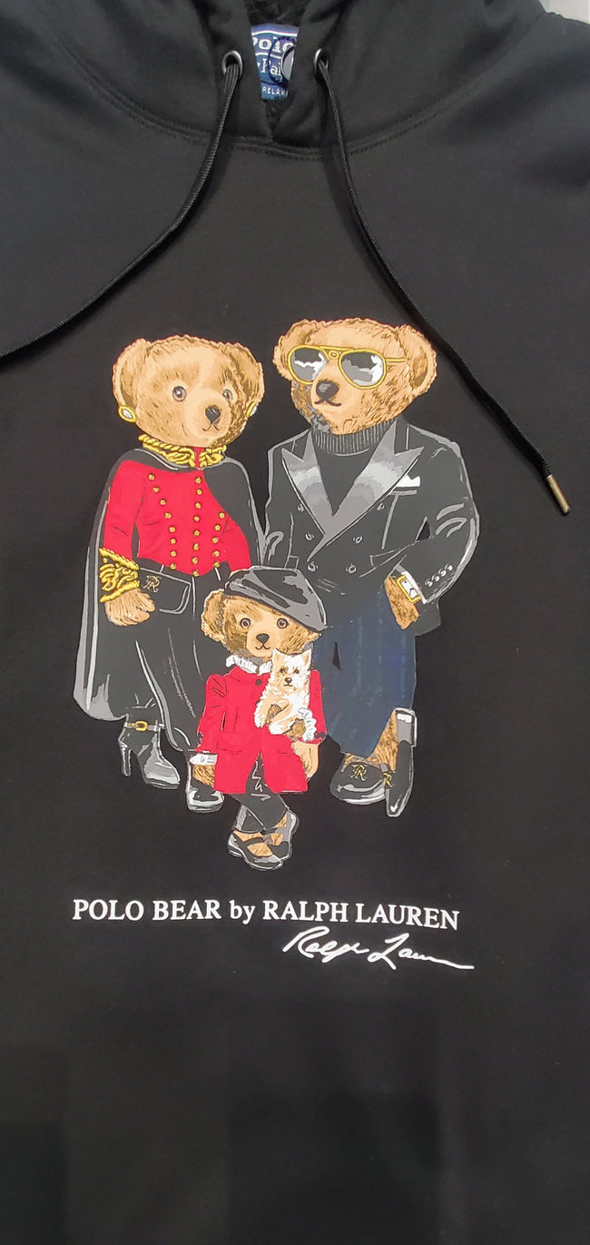 Nwt Polo Ralph Lauren Black Family Lined Fleece Teddy Bear Hoodie - Unique Style
