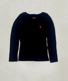 Nwt Kids Polo Ralph Lauren Black/Red Small Pony L/S Tee (2T-7)