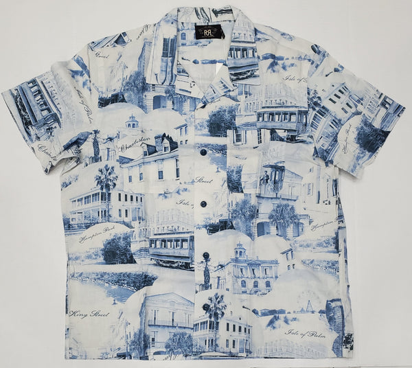 Nwt RRL Post Card Print Short Sleeve Button Up | Unique Style