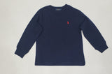 Nwt Kids Polo Ralph Lauren Navy Blue Small Pony  L/S Tee (8-20) - Unique Style
