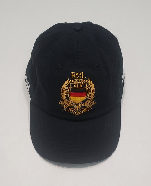 Nwt Polo Ralph Lauren Black Germany #26 Adjustable Strap Back Hat