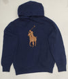 Nwt Polo Ralph Lauren Navy Big Pony Leather Patch Hoody - Unique Style