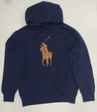 Nwt Polo Ralph Lauren Navy Big Pony Leather Patch Hoody - Unique Style