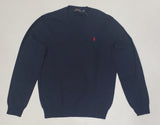 Nwt Polo Ralph Lauren Navy w/Red Horse V-Neck Cotton Sweater - Unique Style