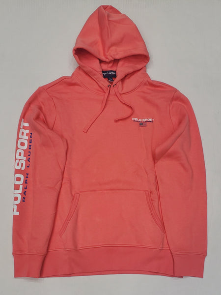 Nwt Polo Ralph Lauren Coral Polo Sport Written On Arm Pullover Hoodie - Unique Style