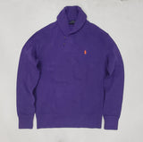 Nwt Polo Ralph Lauren Purple w/Orange Horse Shawl Neck Sweater - Unique Style