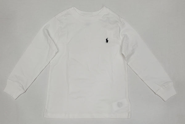 Nwt Kids Polo Ralph Lauren White Small Pony L/S Tee (8-20)