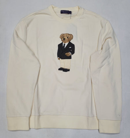 Nwt Polo Ralph Lauren Pale Royal w/Navy Horse V-Neck Cotton Sweater
