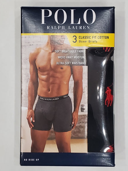 Polo Ralph Lauren Classic Fit 3 Pack Boxer Briefs (Black)