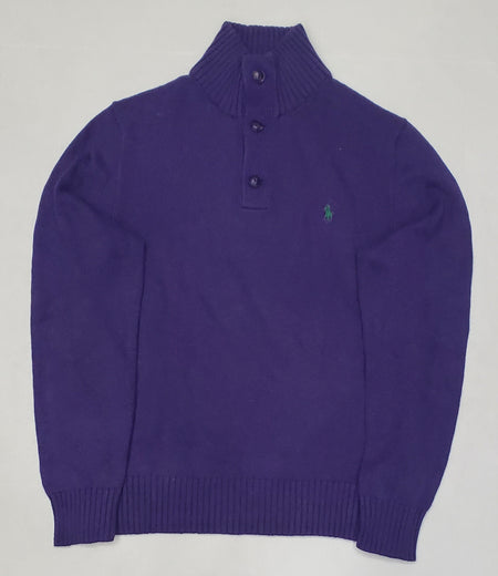 Nwt Polo Ralph Lauren Blue w/Green  Horse Half-Zip Sweater