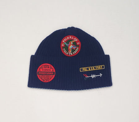 NWT Polo Ralph Lauren Navy Sportsman Outdoors Patch Skully - Unique Style