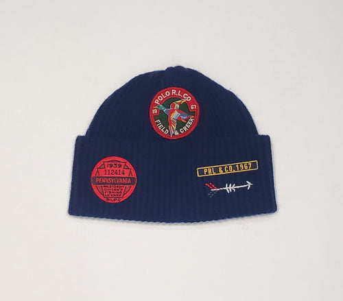 NWT Polo Ralph Lauren Navy Sportsman Outdoors Patch Skully - Unique Style