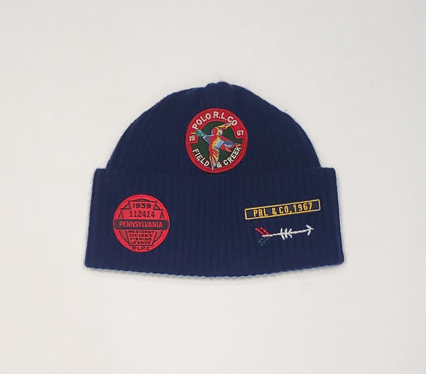 NWT Polo Ralph Lauren Navy Sportsman Outdoors Patch Skully - Unique Style