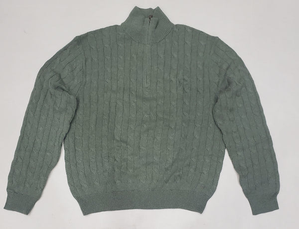 Nwt Polo Ralph Lauren Green w/Green Horse Half-Zip Sweater - Unique Style