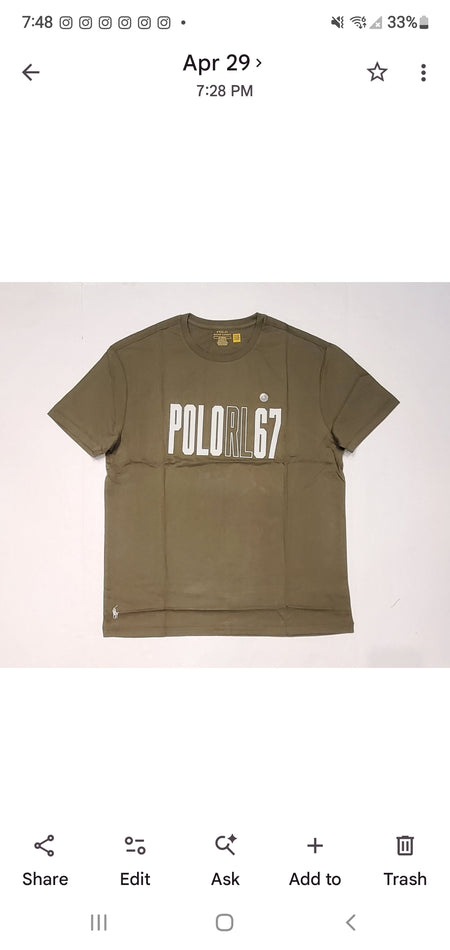 Nwt Polo Ralph Lauren Yellow/Navy RL Athletics Track Classic Fit Tee