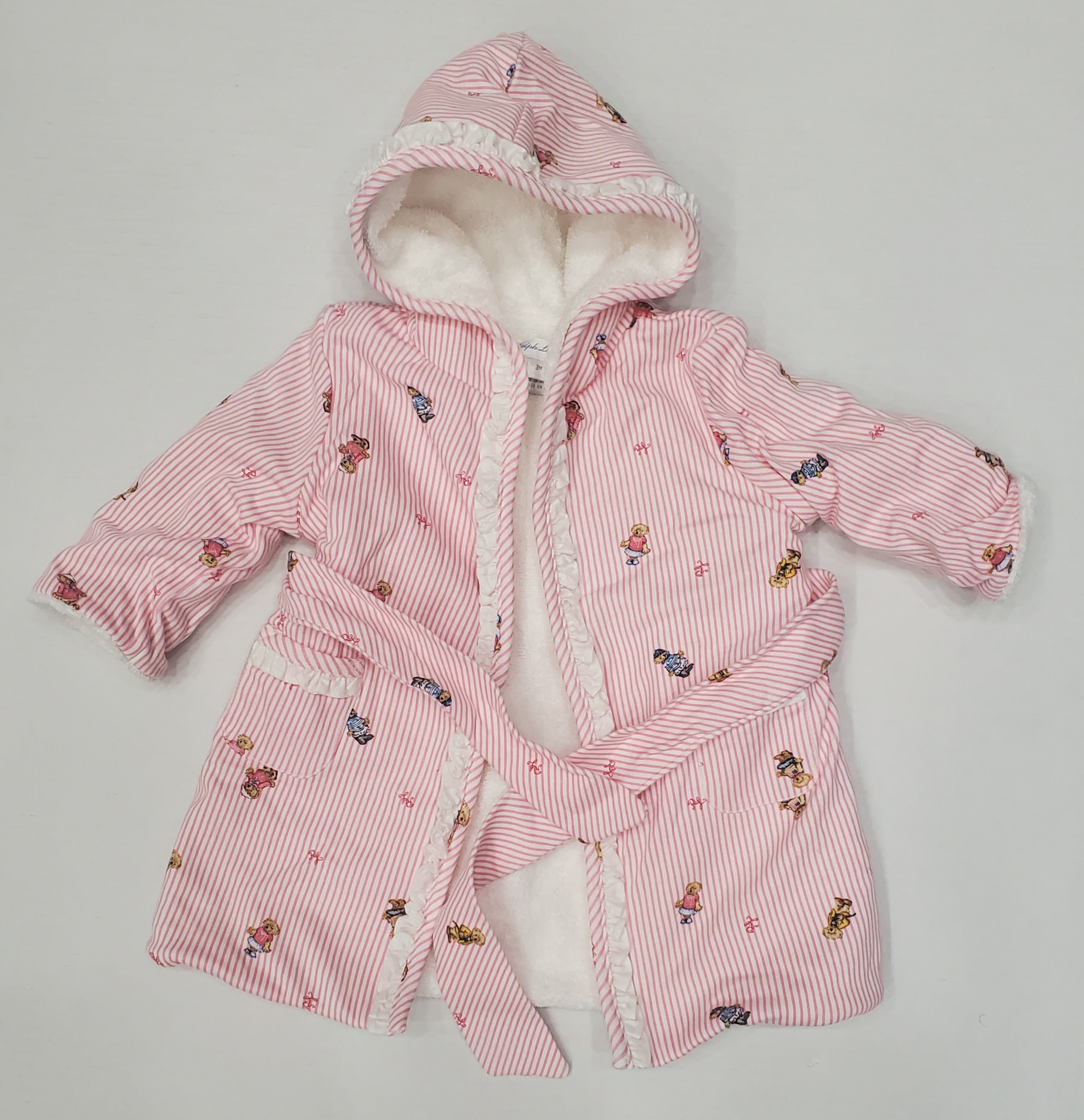 Nwt Girls Polo Ralph Lauren Pink Teddy Bear Robe 3M Unique Style