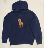 Nwt Polo Ralph Lauren Navy Big Pony Leather Patch Hoody - Unique Style