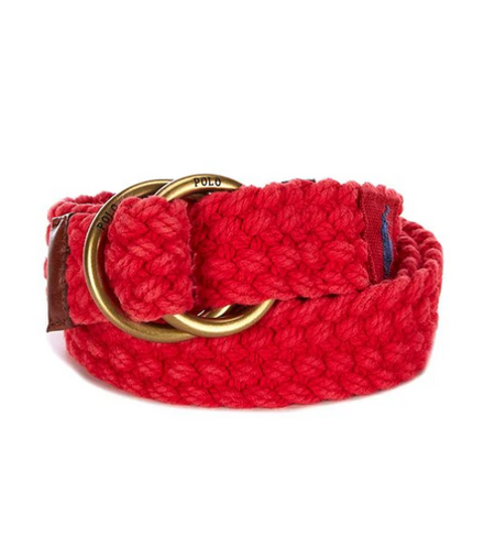 Nwt Lauren Ralph Lauren Red Crest Patch Cable Knit Scarf