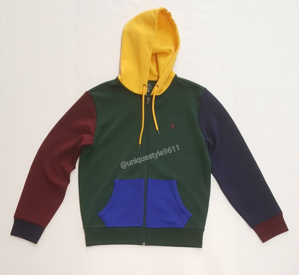 Red yellow polo hoodie Clearance