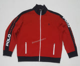 Nwt Polo Ralph Lauren Red Polo Written On Sleeves Tracking Jacket - Unique Style