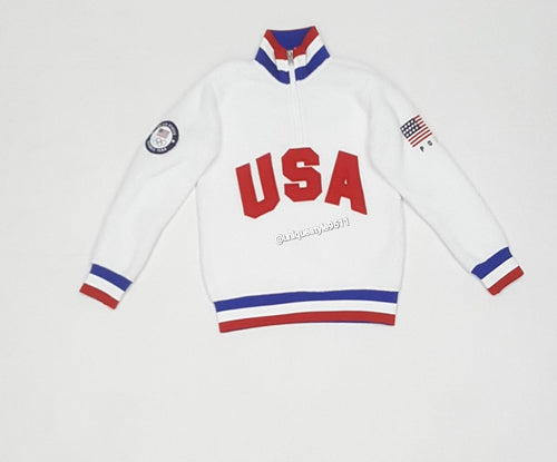 Nwt Boys Polo Ralph Lauren Team USA Half Zip Fleece - Unique Style