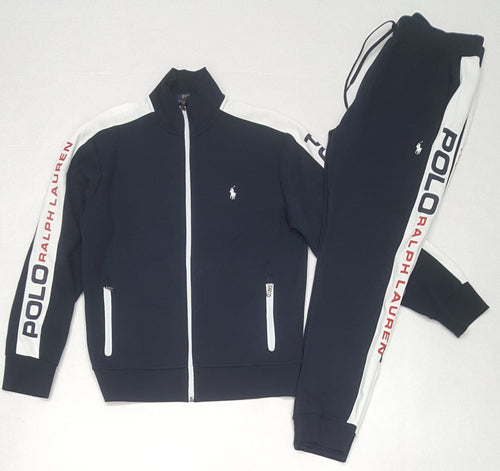 Nwt Polo Ralph Lauren Navy Polo Written On Sleeves Track Jacket With Matching Joggers - Unique Style